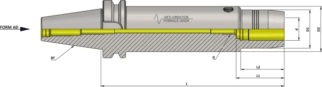 BT50 Hydraulic Expansion Chuck Anti-Vibration (HC - AD/AV)