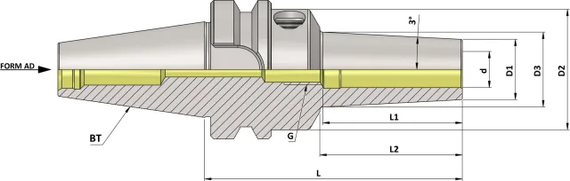 BT30 Hydraulic Expansion Chuck Slim 3° (AD) (JD)
